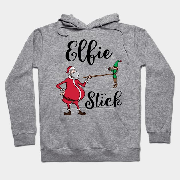 Funny Elf Pun Selfie Stick Santa Claus Christmas Meme Gift Hoodie by TellingTales